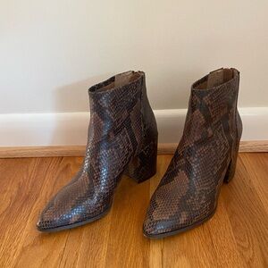 Steve Madden Jillian Snake Skin (faux) Ankle Boot